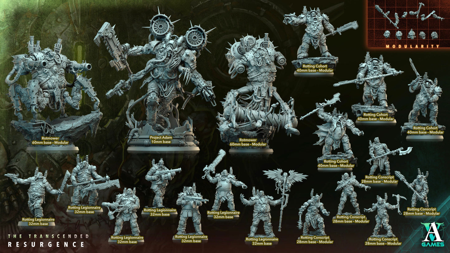 3D Printed Archvillain Games Rotmower The Transcended Resurgence 28 32mm D&D