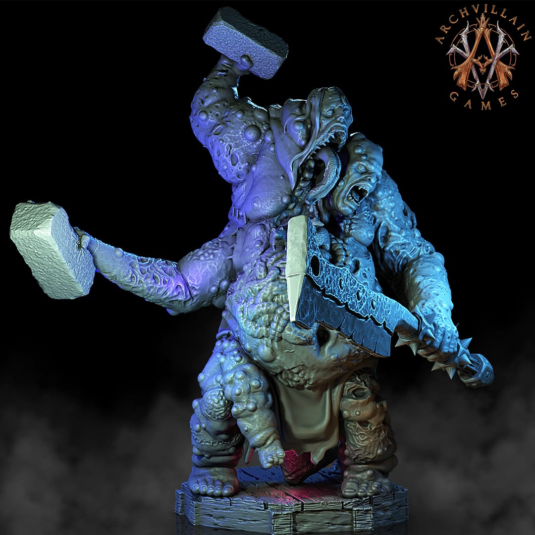 3D Printed Archvillain Games The Deathknight Order Stitched Abominations 28 32mm D&D