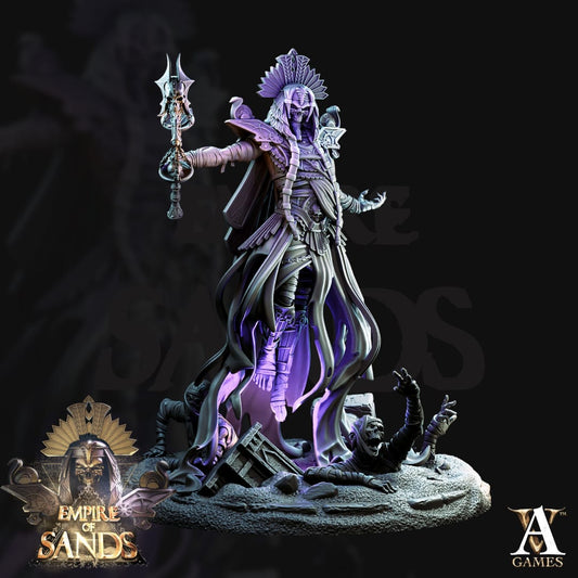 3D Printed Archvillain Games The God King Undead The Empire of Sands 28 32mm D&D