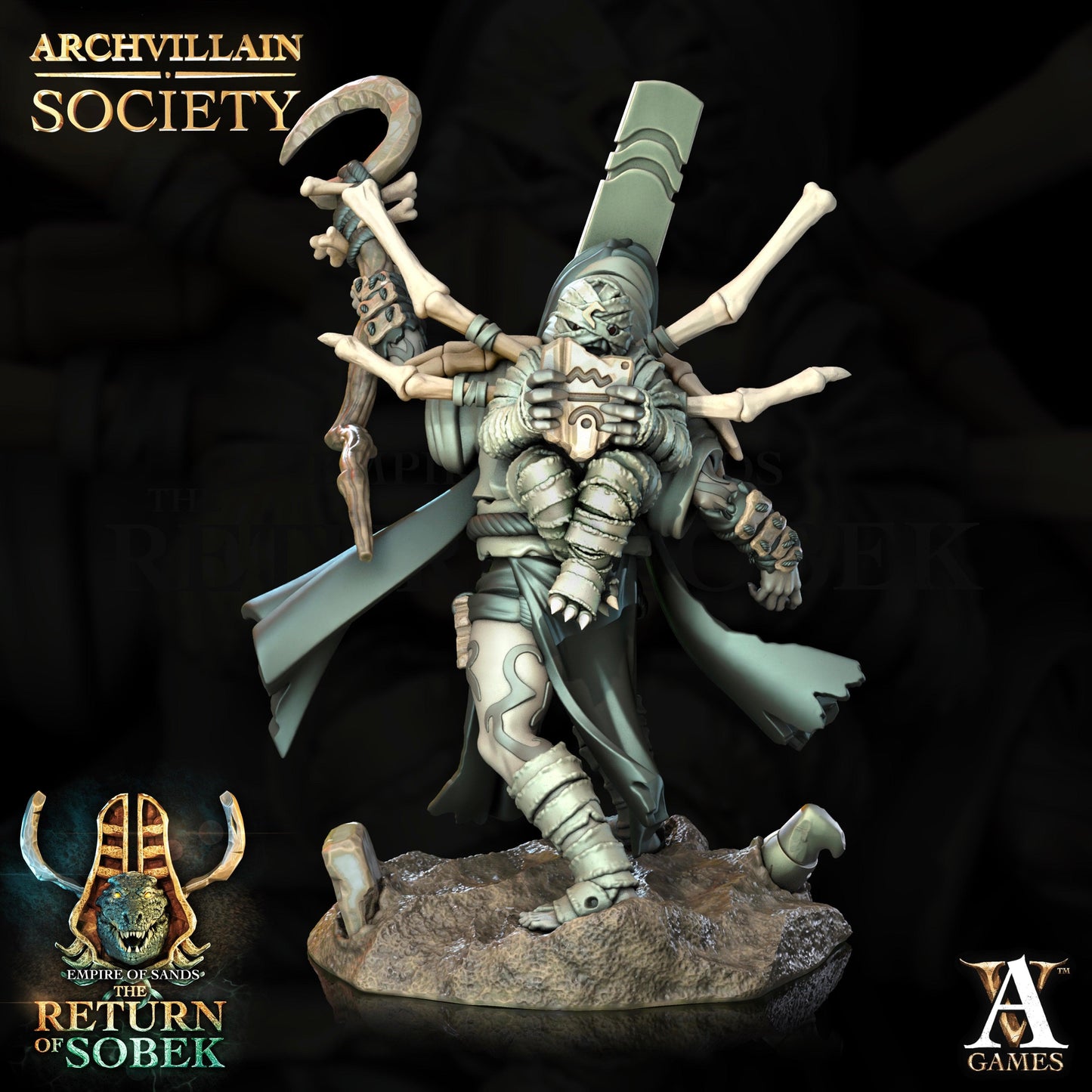 3D Printed Archvillain Games Tjaty - Shaman of the Black River Society Vol. XXIV 28 32mm D&D