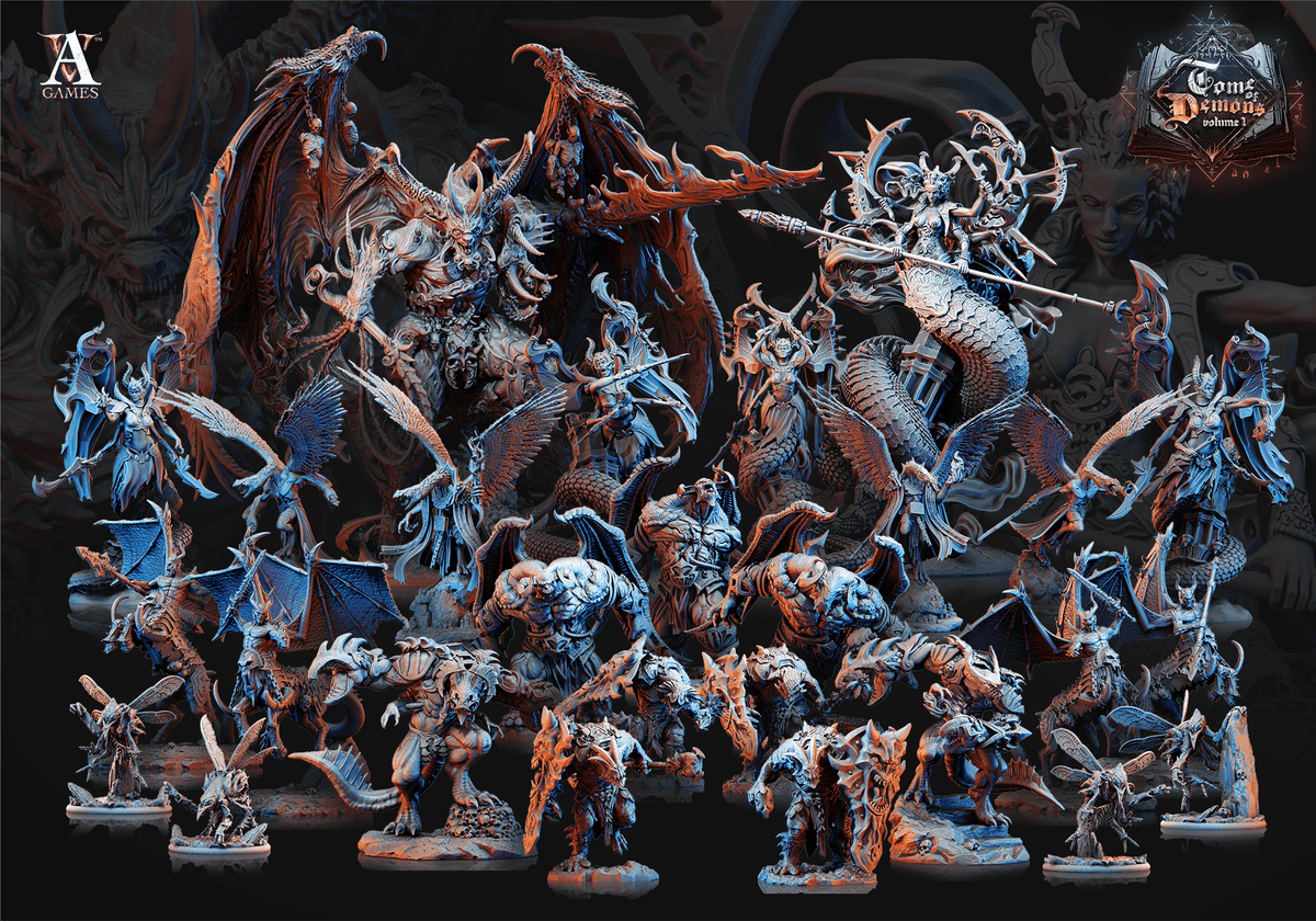 3D Printed Archvillain Games Tome of Demons Vol. 1 - Outworld Crushers 28mm 32mm D&D