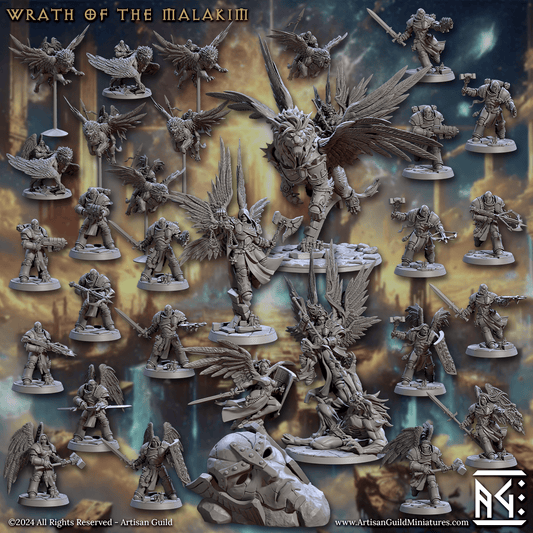 3D Printed Artisan Guild Shattered Aetherium Ruin Wrath of the Malakim Set 28mm 32mm