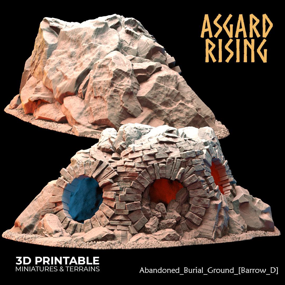 3D Printed Asgard Rising Abandoned Burial Ground Burrows 28 32 mm Wargaming DnD