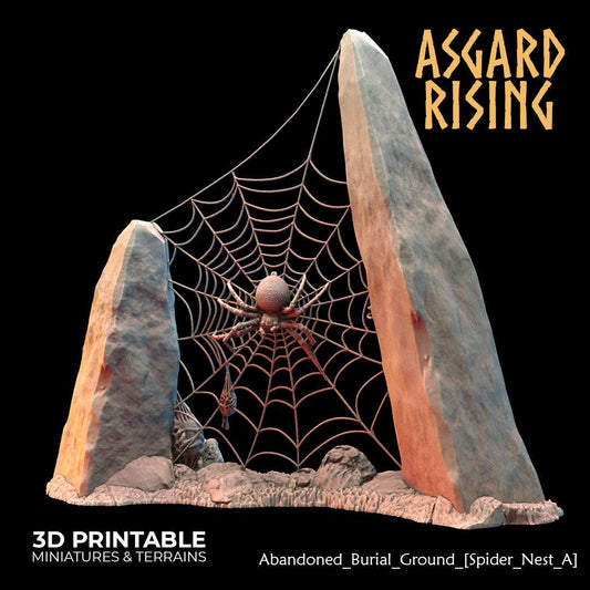 3D Printed Asgard Rising Abandoned Burial Ground Spider Nests 28 32 mm Wargaming DnD