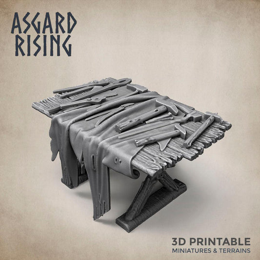 3D Printed Asgard Rising Blacksmith Forge Anvil Props Set 28 32 mm Wargaming DnD