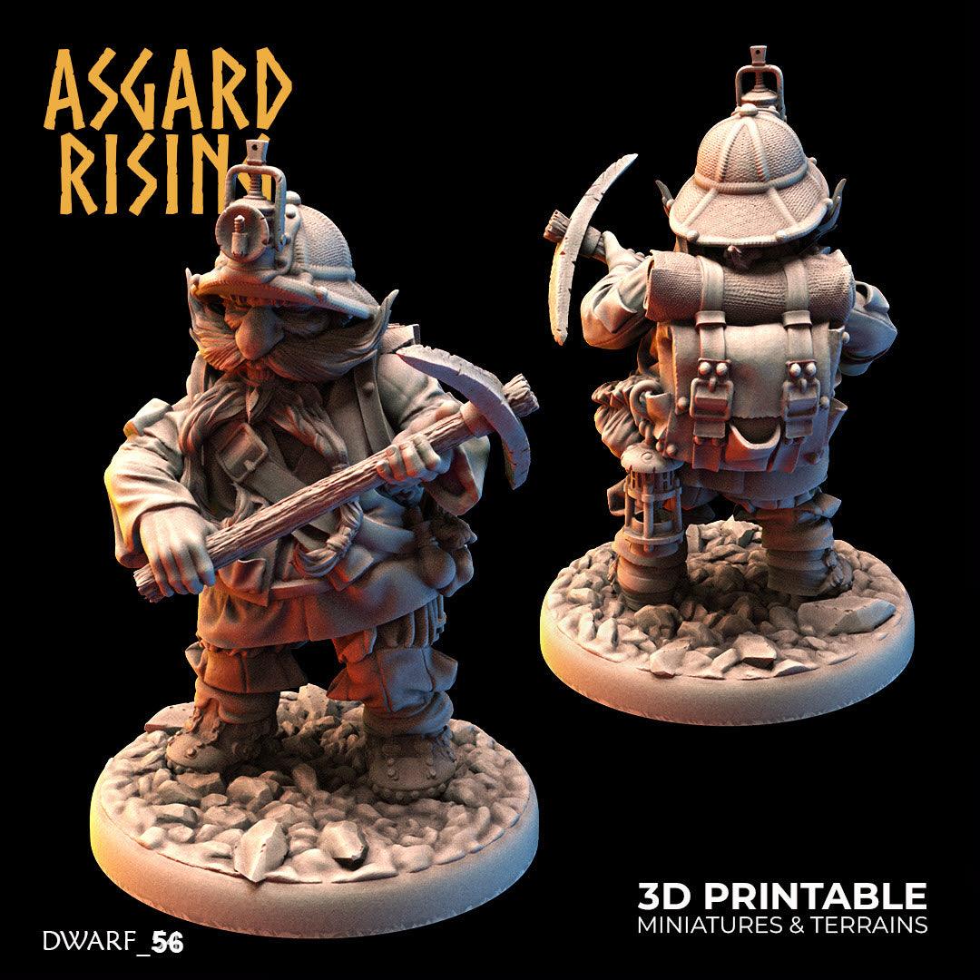 3D Printed Asgard Rising Dwarf Dwarven Miners Set 1 28mm - 32mm
