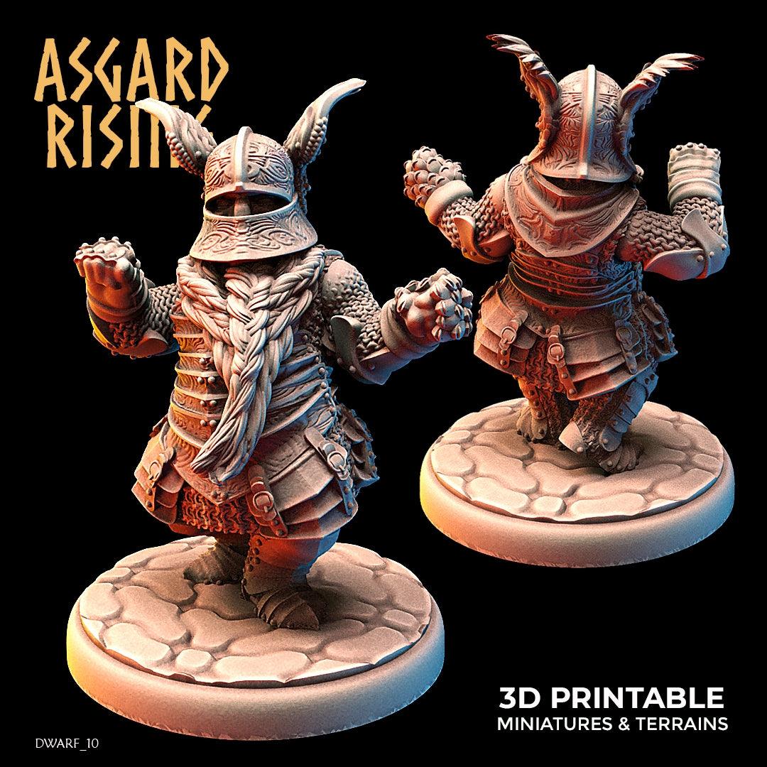 3D Printed Asgard Rising Dwarf Full Plate Warrior Warband Set 28mm - 32mm
