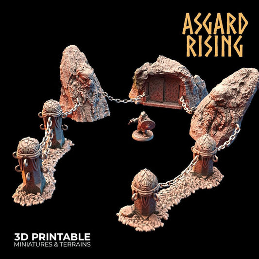 3D Printed Asgard Rising Dwarf Mountain Pass Fortress Entrance 28mm - 32mm