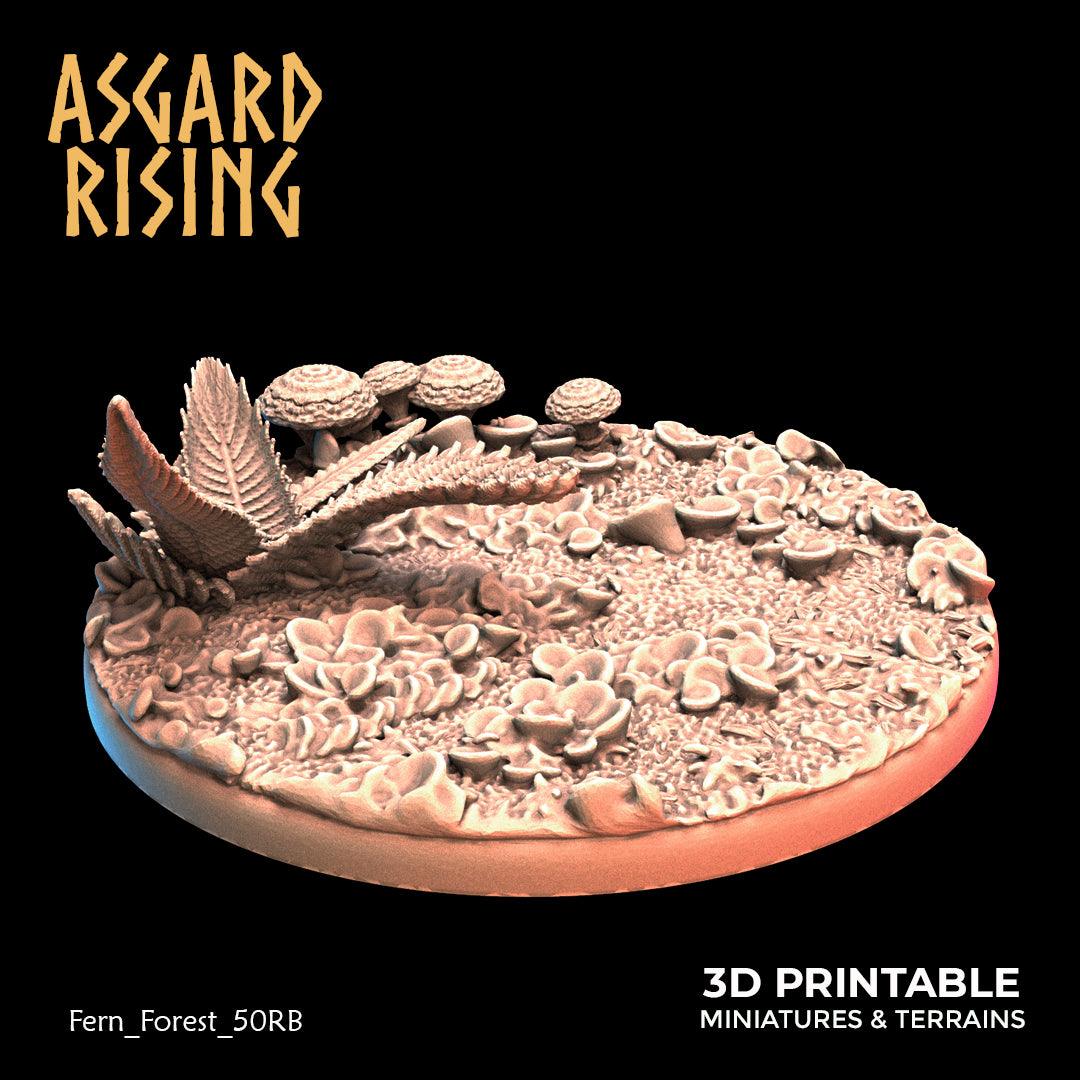 3D Printed Asgard Rising Fern Forest - 50mm Round Base Wargaming DnD