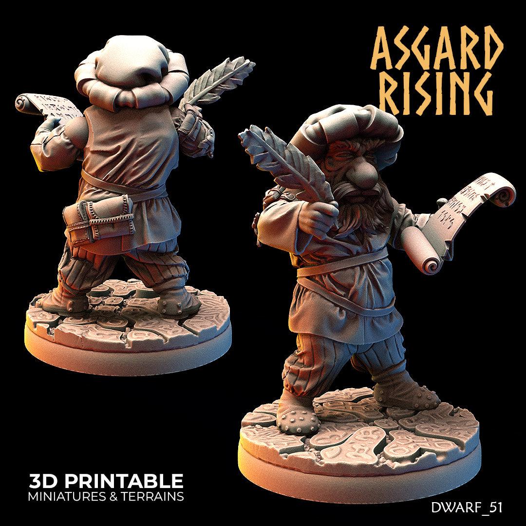 3D Printed Asgard Rising Male Dwarven Townsfolk Modular Set 28mm - 32mm