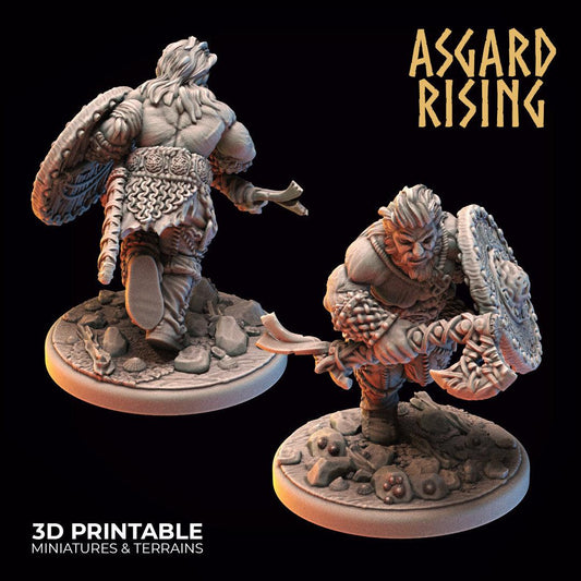 3D Printed Asgard Rising Midgard Viking Shieldman Set 28 32 mm Wargaming DnD
