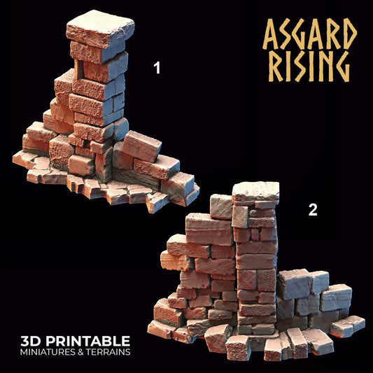 3D Printed Asgard Rising Stone Construction Ruins Small Ruins Set 28mm - 32mm Ragnarok D&D