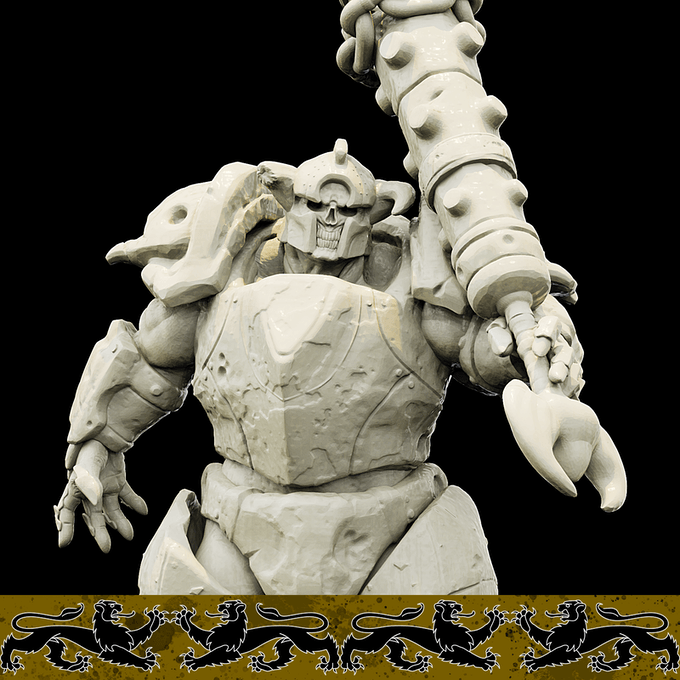 3D Printed Bestiary Vol. 4 Nafarrate - Juggernaut 32mm Ragnarok D&D