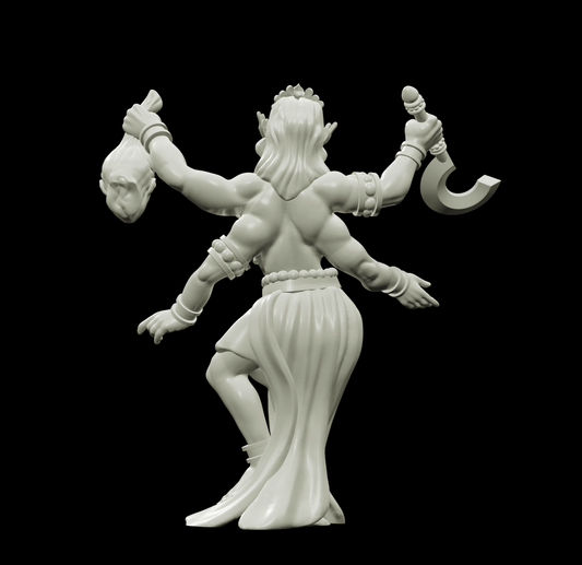 3D Printed Bestiary Vol. 4 Nafarrate - Kali Goddess 32mm Ragnarok D&D