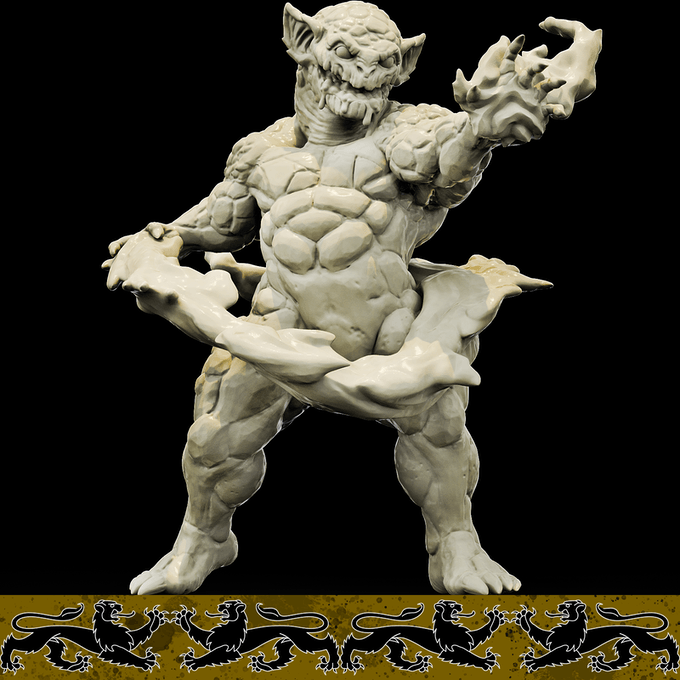 3D Printed Bestiary Vol. 4 Nafarrate - Onyx Elemental 32mm Ragnarok D&D