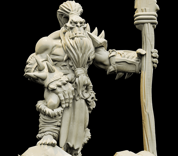 3D Printed Bestiary Vol. 4 Nafarrate - Tog Male Orc Warrior 32mm Ragnarok D&D
