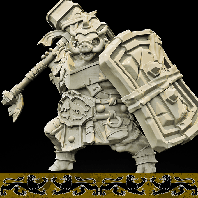 3D Printed Bestiary Vol. 4 Nafarrate - Wereboar 32mm Ragnarok D&D