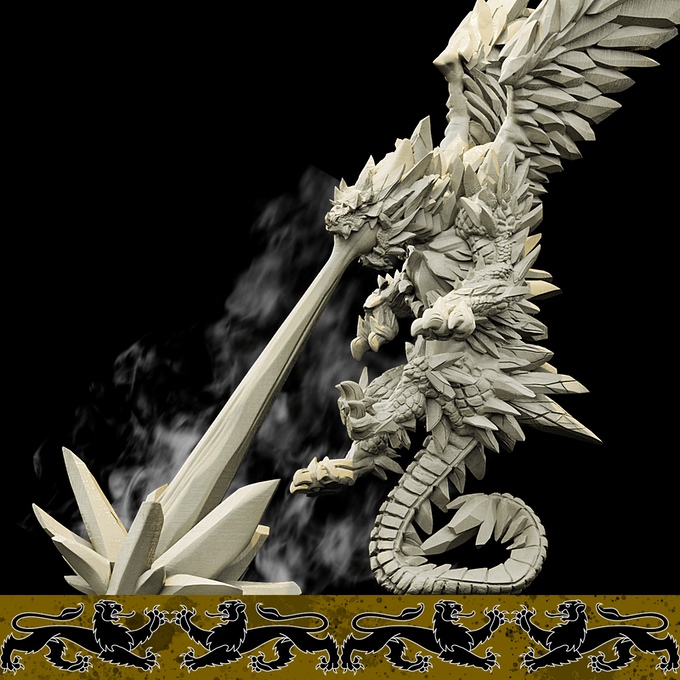 3D Printed Bestiary Vol. 4 Nafarrate - Ydun White Dragon 32mm Ragnarok D&D