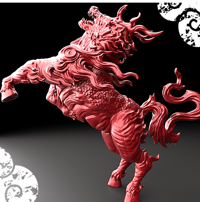 3D Printed Bestiary Vol. 5 Nafarrate - Kirin 32mm Ragnarok D&D
