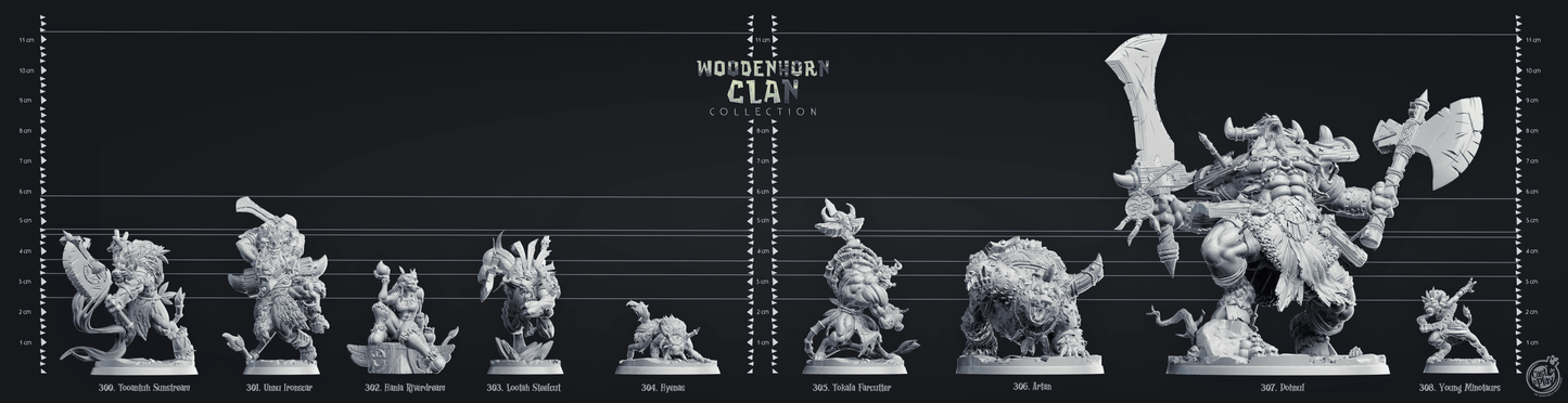 3D Printed Cast n Play Artan Warbear Woodenhorn Clan 28mm 32mm D&D
