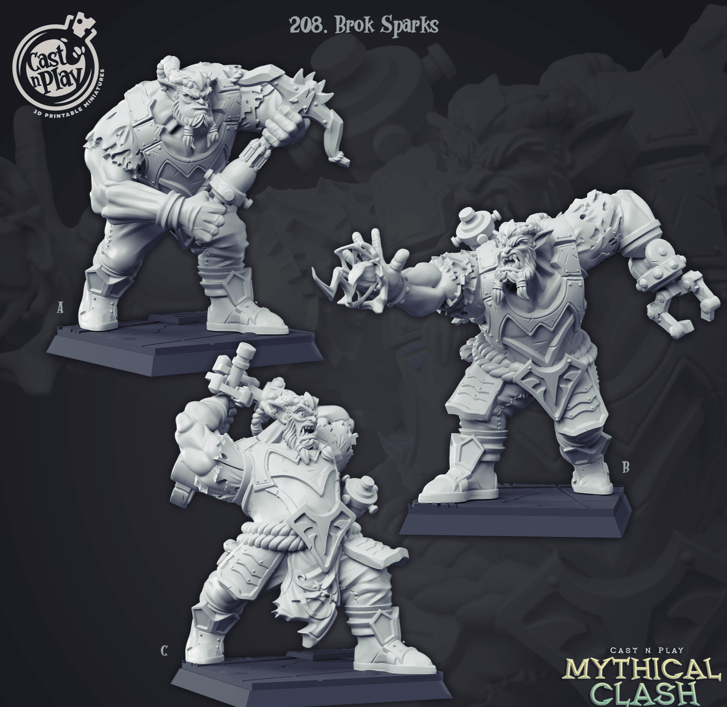 3D Printed Cast n Play Brok Sparks Mythical Clash 28mm 32mm D&D
