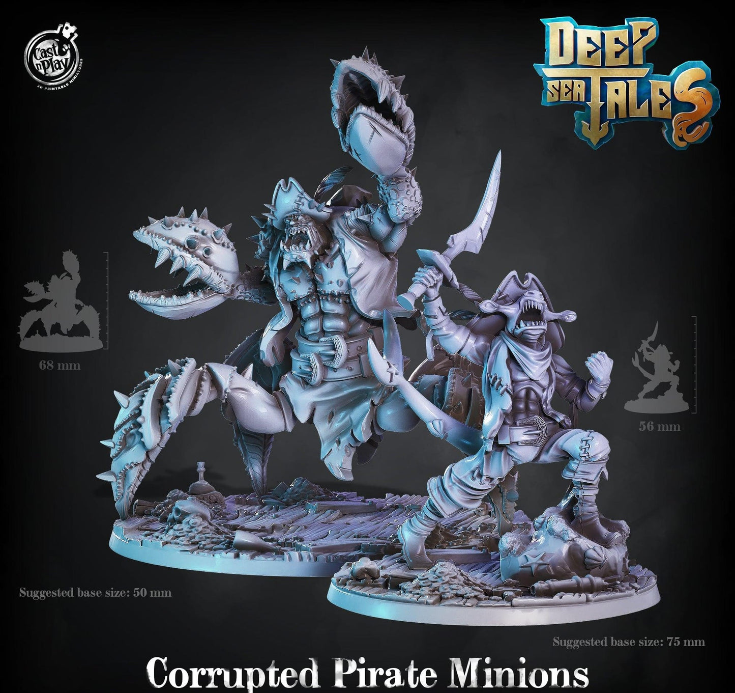 3D Printed Cast n Play Corrupted Pirate Minions 28mm 32mm D&D