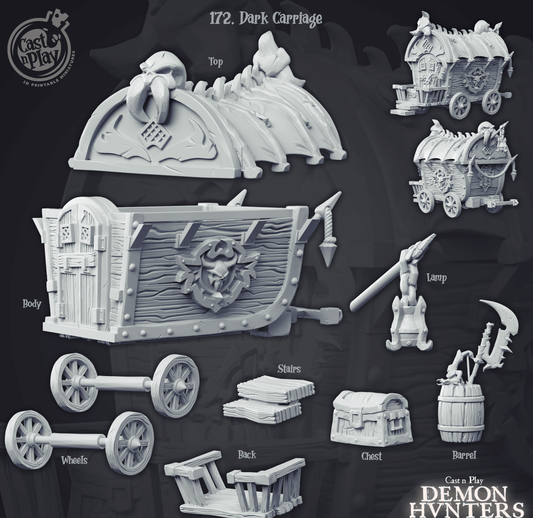3D Printed Cast n Play Demon Hunters Carriage 28mm 32mm D&D