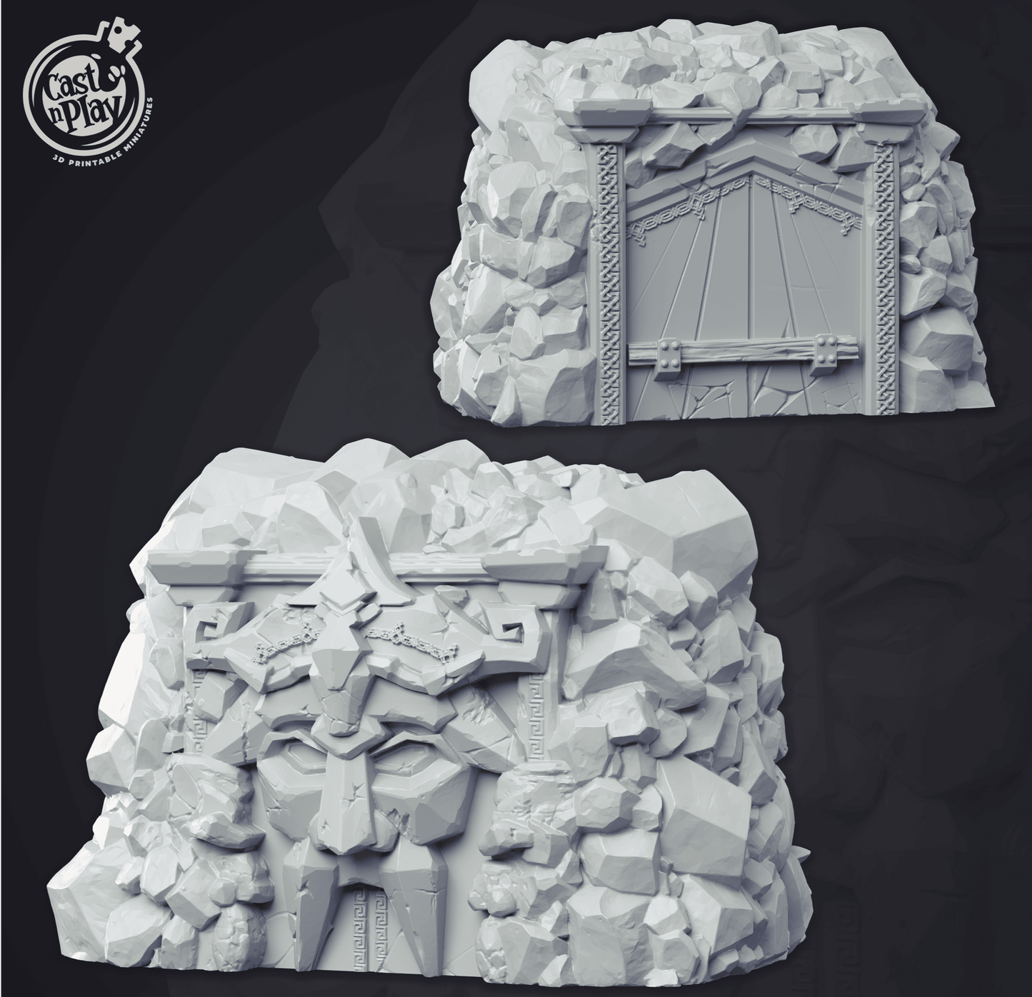3D Printed Cast n Play - Dwarven Mine Entrance 28mm 32mm D&D