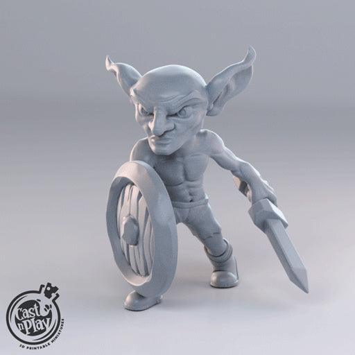 3D Printed Cast n Play - Goblins with Weapons 28mm 32mm D&D