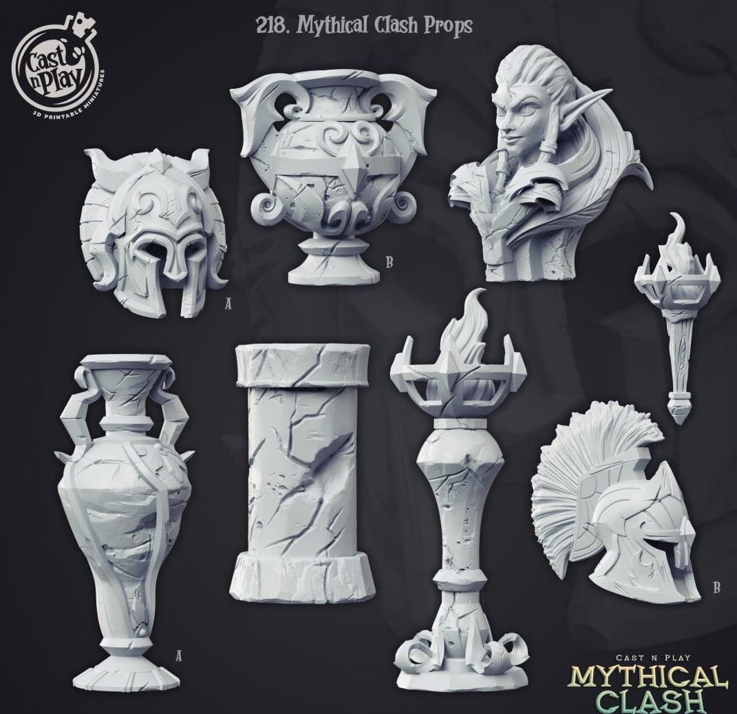 3D Printed Cast n Play Greek Temple Props 28mm 32mm D&D