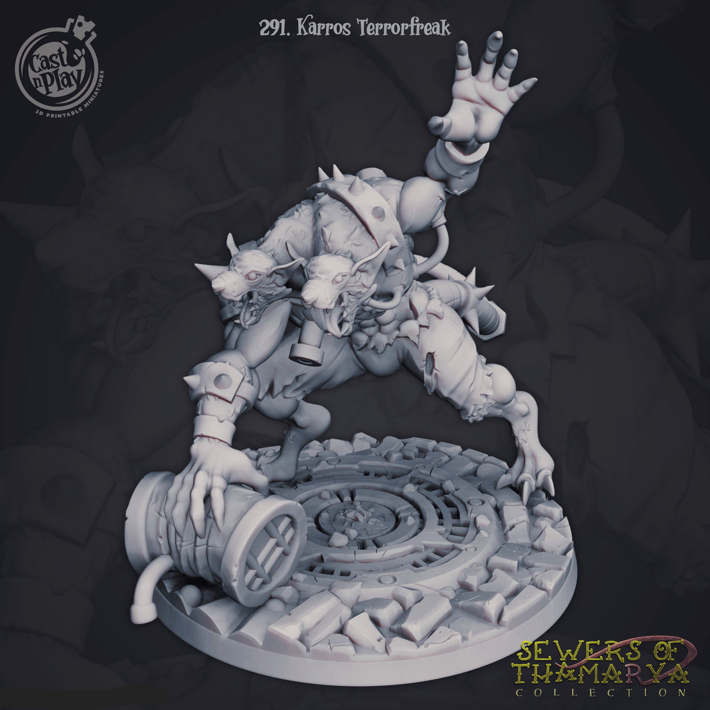 3D Printed Cast n Play Karros Terrorfreak Sewers of Thamarya 28mm 32mm D&D