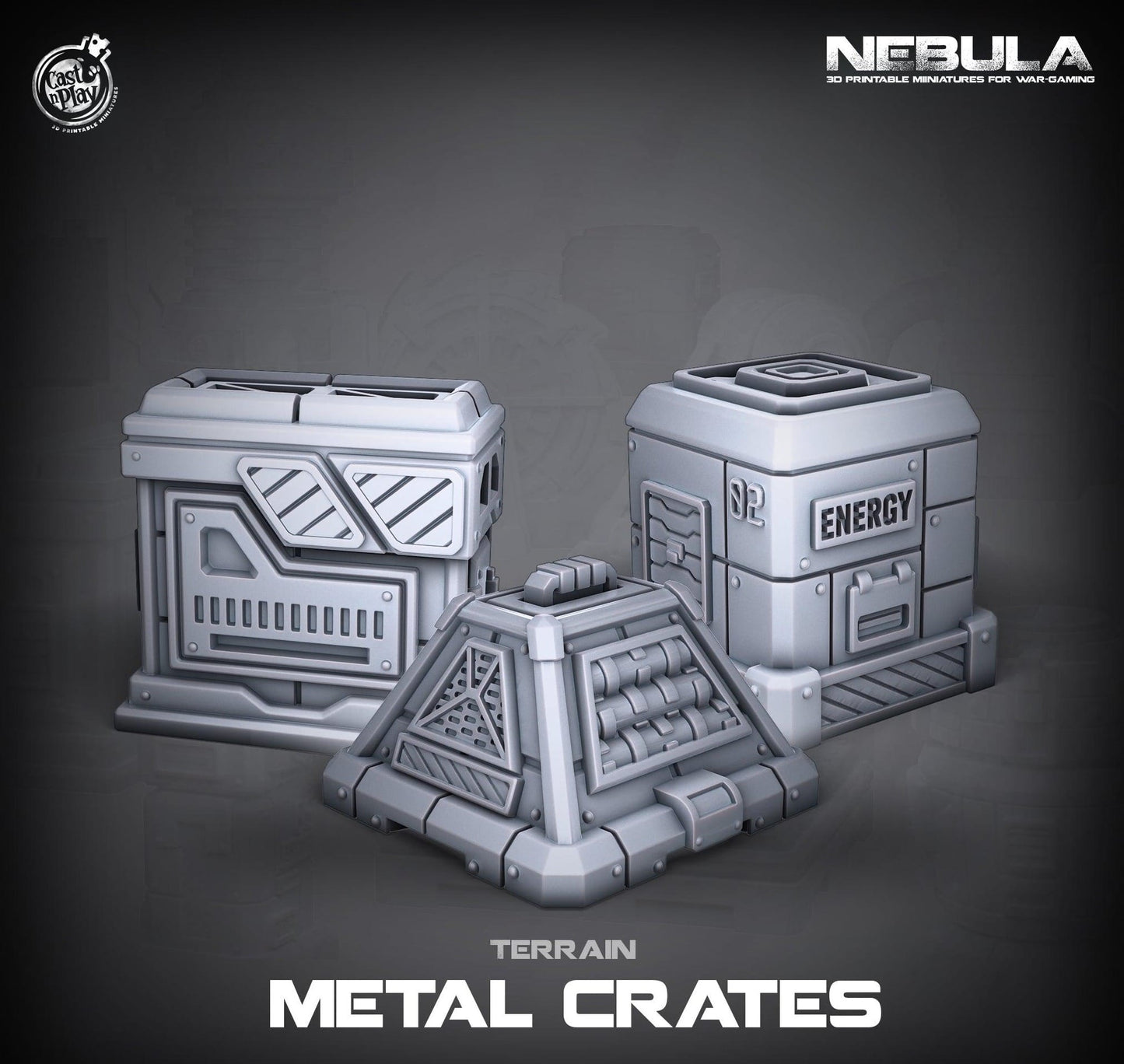 3D Printed Cast n Play Metal Crates Nebula Origins 28mm 32mm D&D