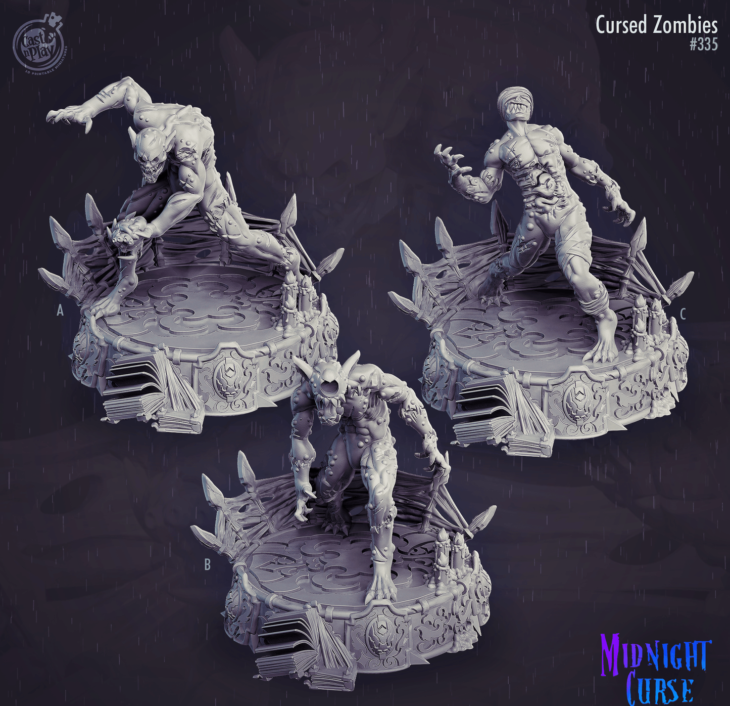 3D Printed Cast n Play Midnight Curse - Cursed Zombies 28mm 32mm D&D