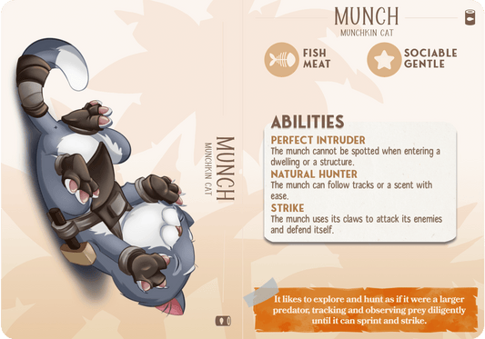 3D Printed Cast n Play Munch - Munchkin Cat Companions 28mm 32mm D&D