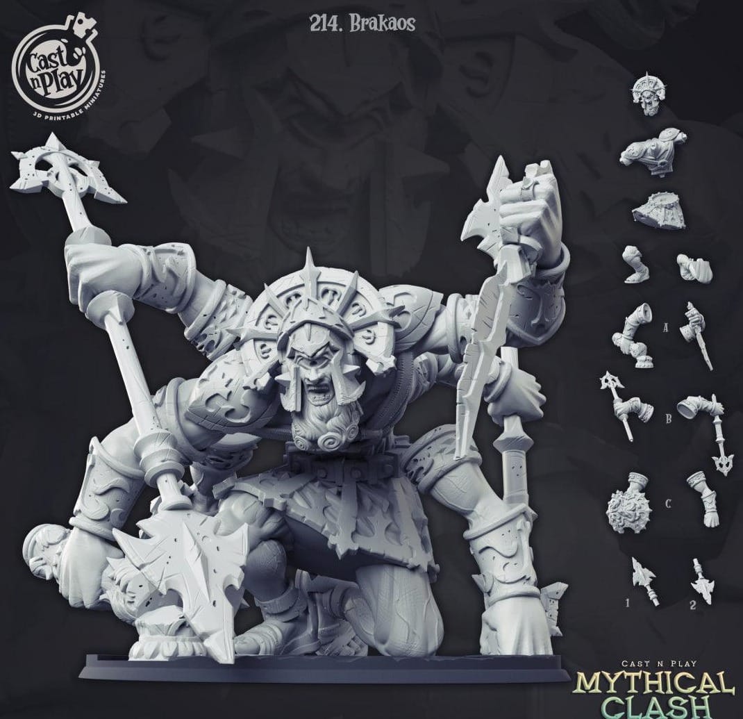 3D Printed Cast n Play Mythical Clash Collection - Brakaos 28mm 32mm D&D