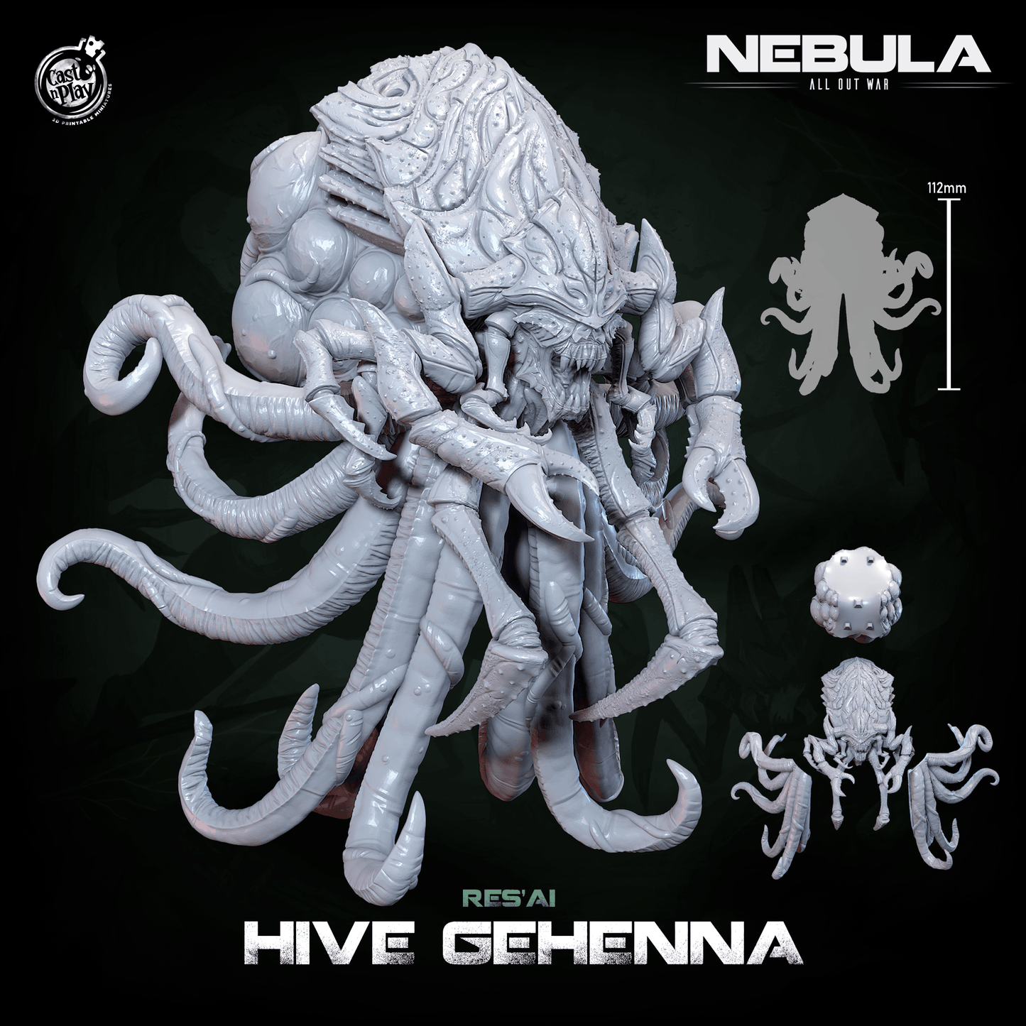 3D Printed Cast n Play Res'Ai Hive Gehenna (Titan) Nebula All Out War 28mm 32mm D&D
