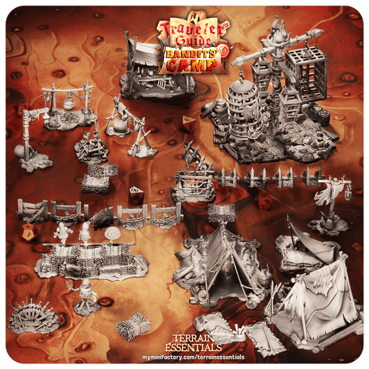 3D Printed Cast n Play Shooting Area Bandits Camp Terrain Set 28mm 32mm D&D
