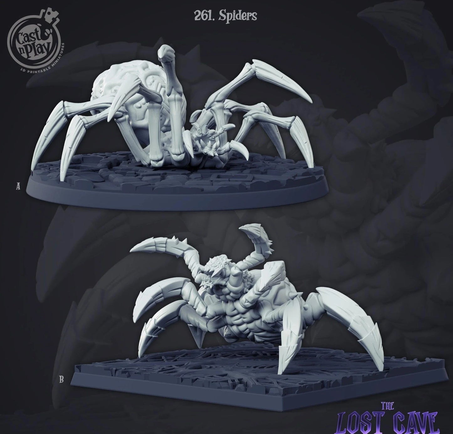 3D Printed Cast n Play Spiders The Lost Cave 28mm 32mm D&D