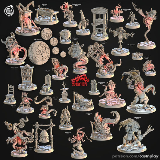 3D Printed Cast n Play Tombstone Mimic Mimics Mayhem Set 28mm 32mm D&D