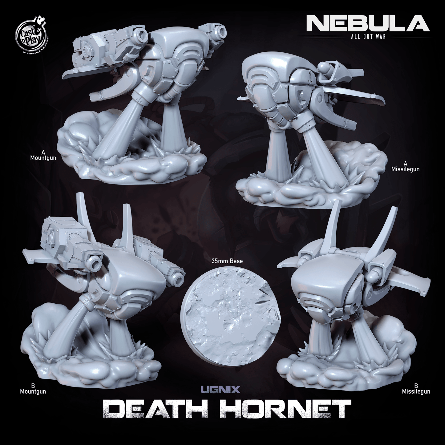 3D Printed Cast n Play Ugnix Death Hornet Drones Nebula All Out War 28mm 32mm D&D