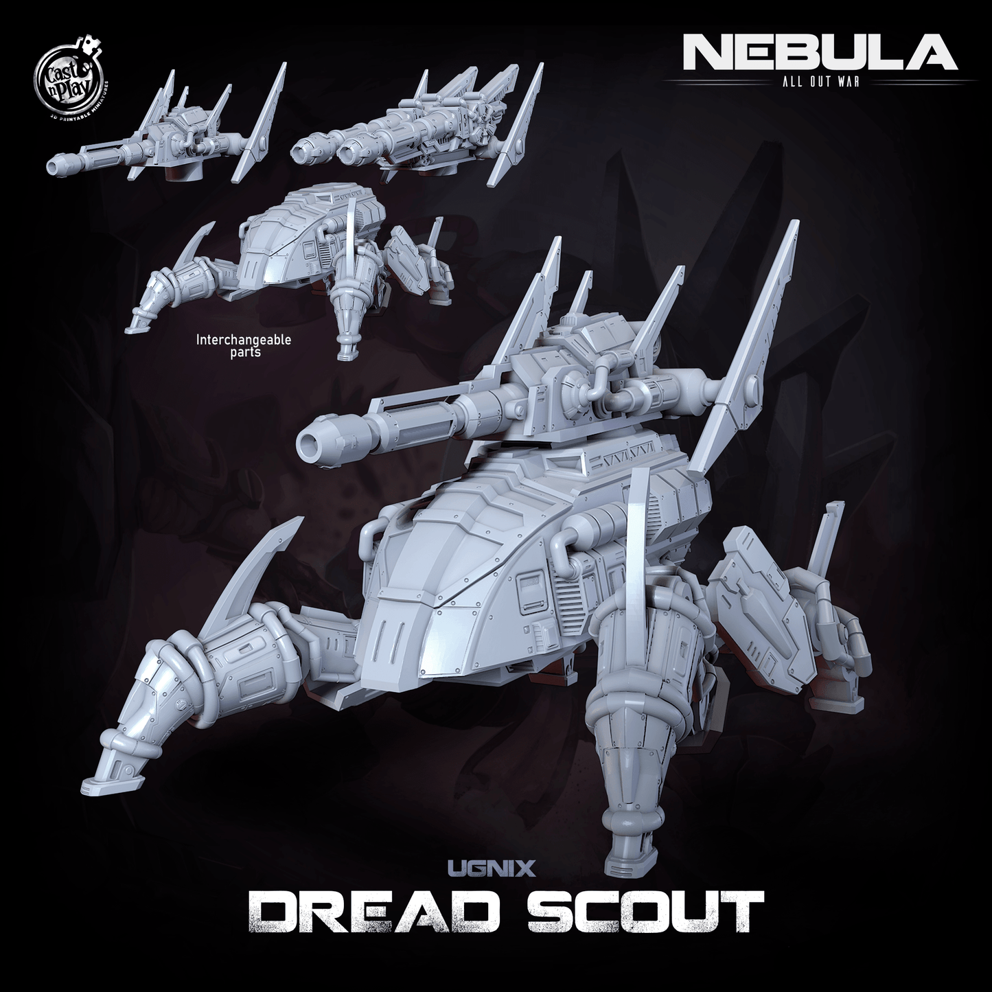 3D Printed Cast n Play Ugnix Dread Scout Nebula All Out War 28mm 32mm D&D