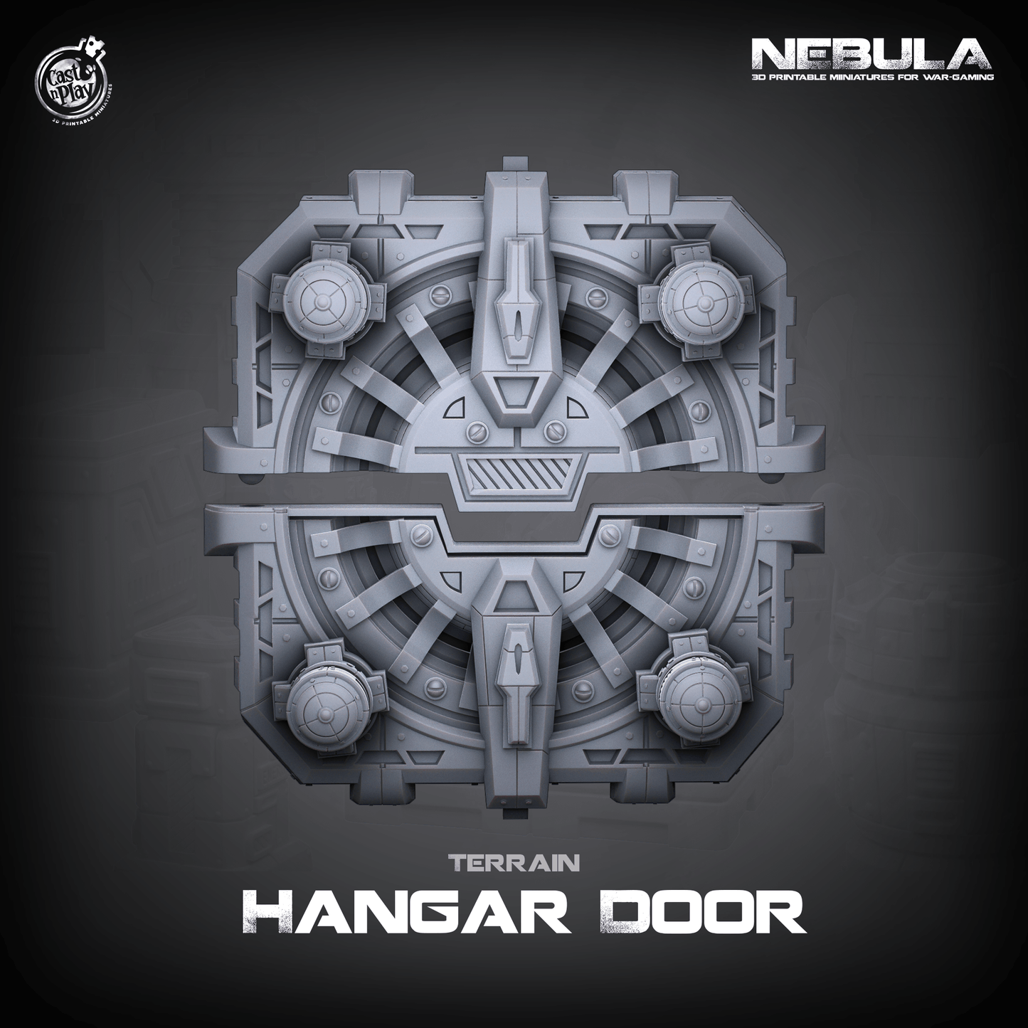 3D Printed Cast n Play Underground Hangar Door Nebula Origins 28mm 32mm D&D