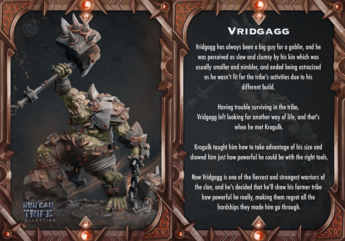3D Printed Cast n Play Vridgagg Orge Uru'Can Tribe 28mm 32mm D&D