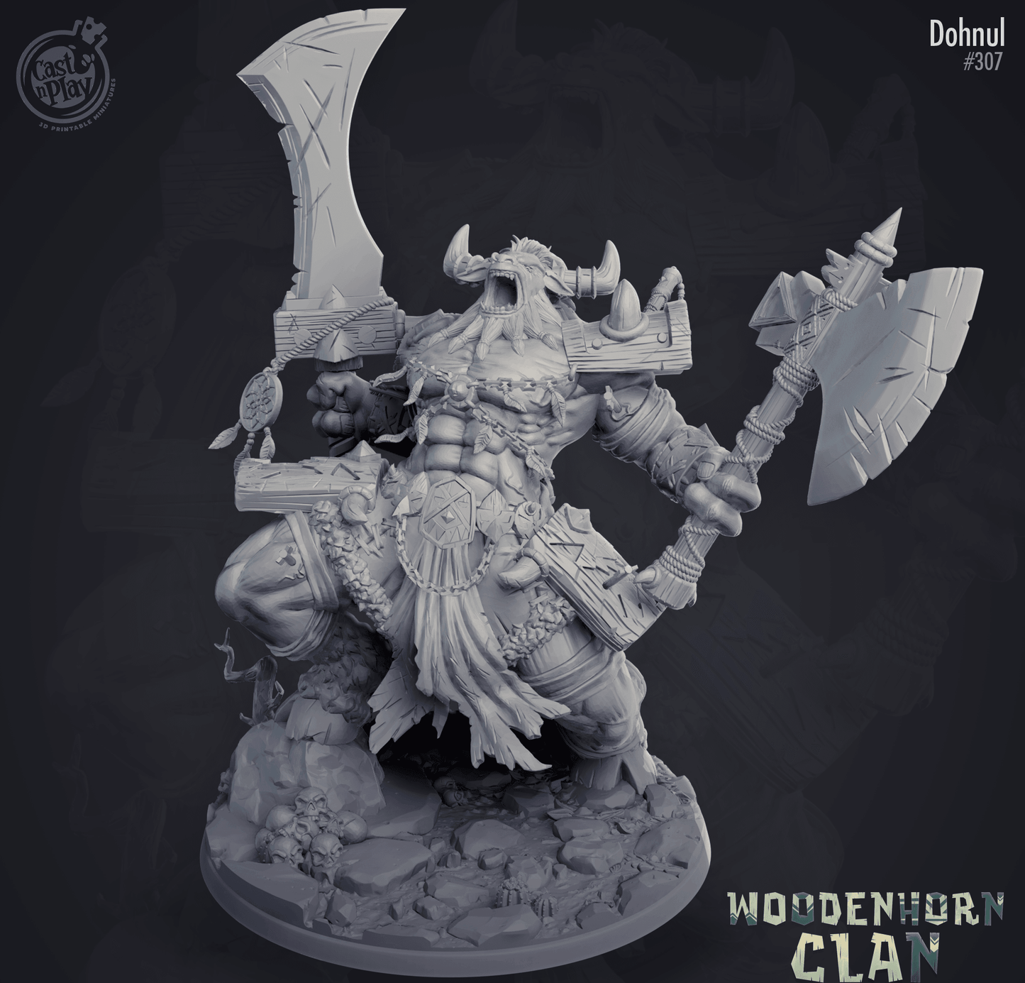 3D Printed Cast n Play Woodenhorn Clan - Monster Dohnul 28mm 32mm D&D