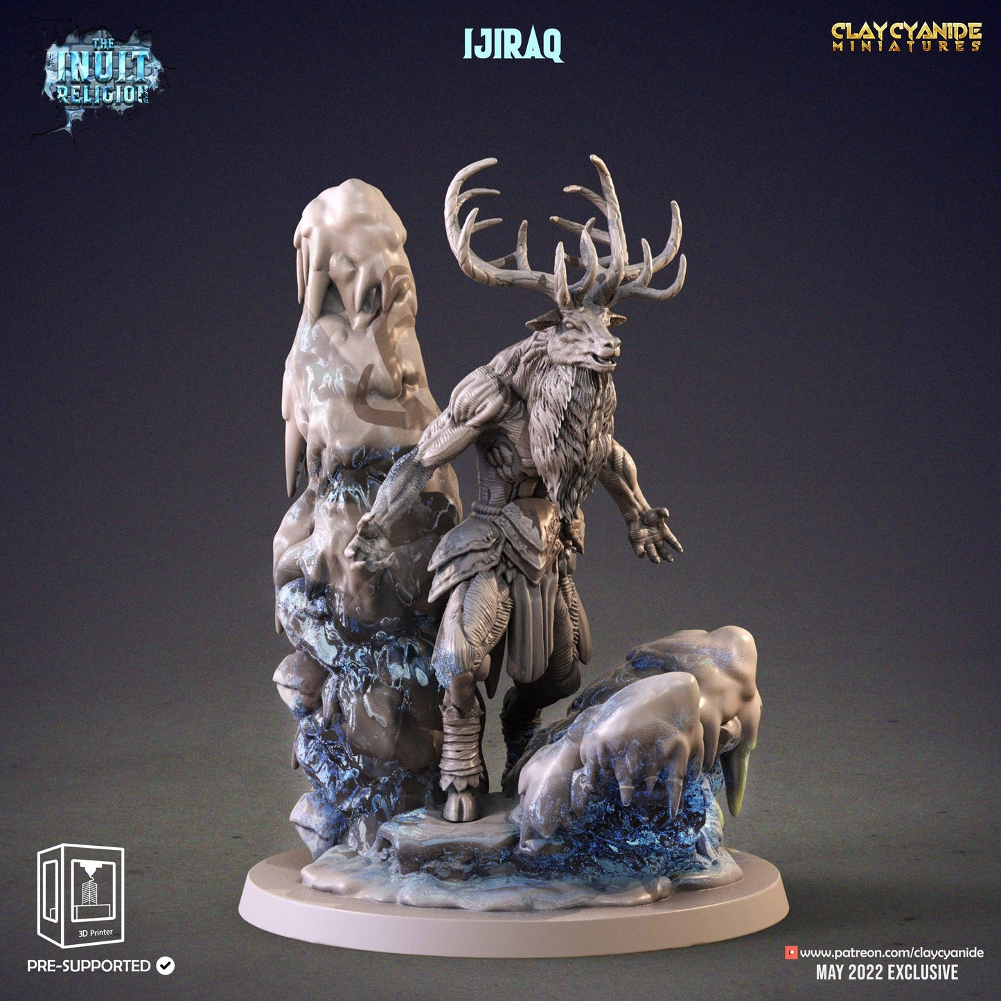 3D Printed Clay Cyanide Ijiraq Inuit Religion Ragnarok D&D