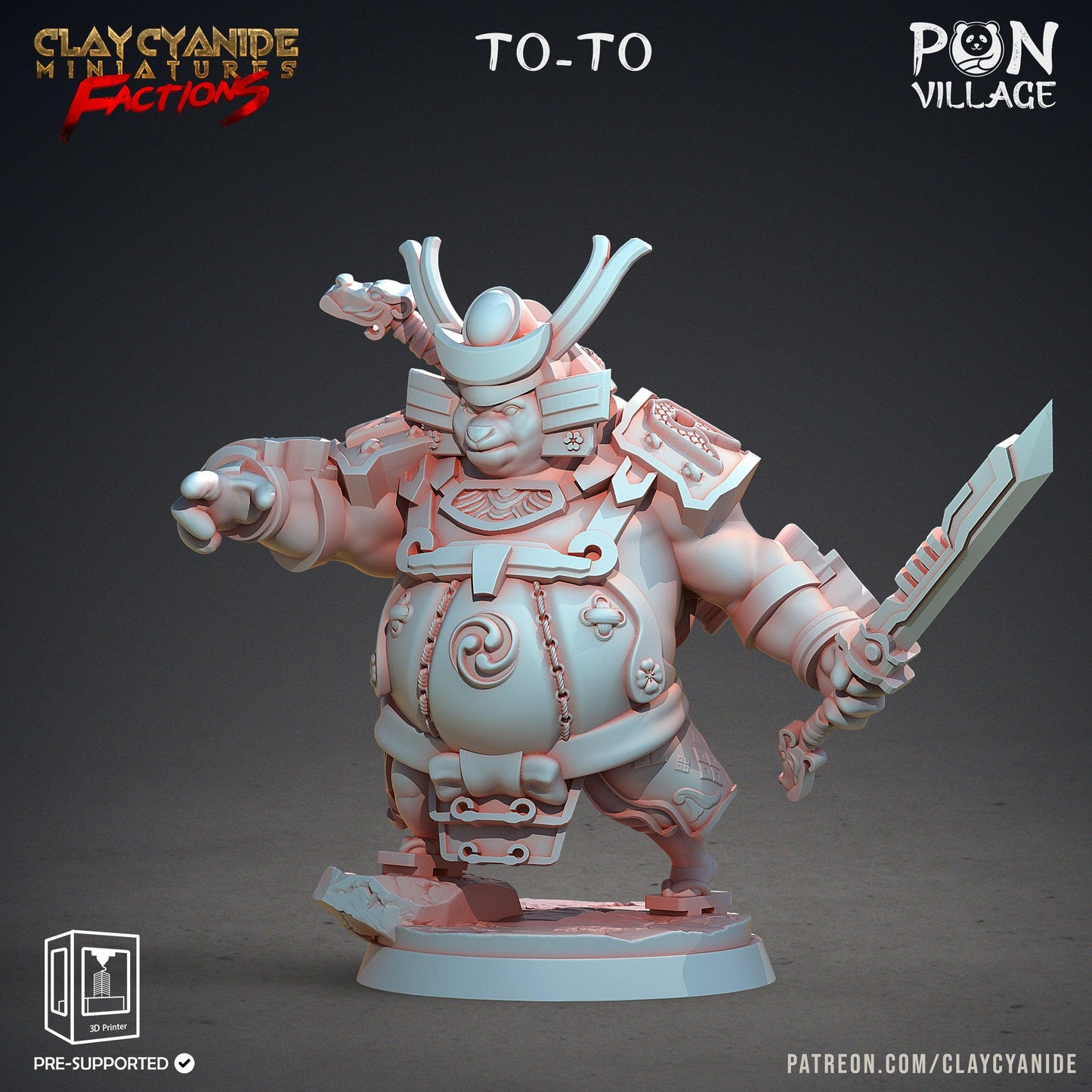 3D Printed Clay Cyanide Pon Village Pandas Tribes Factions Ragnarok D&D