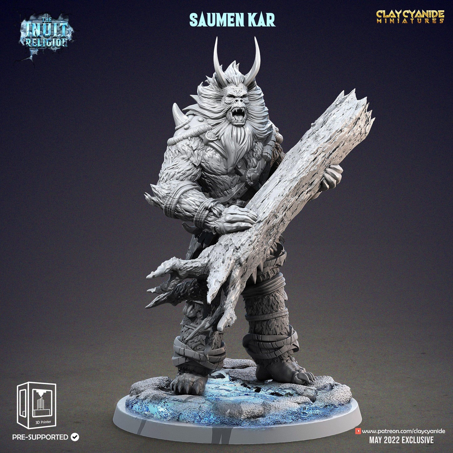 3D Printed Clay Cyanide Saumen Kar Inuit Religion Ragnarok D&D