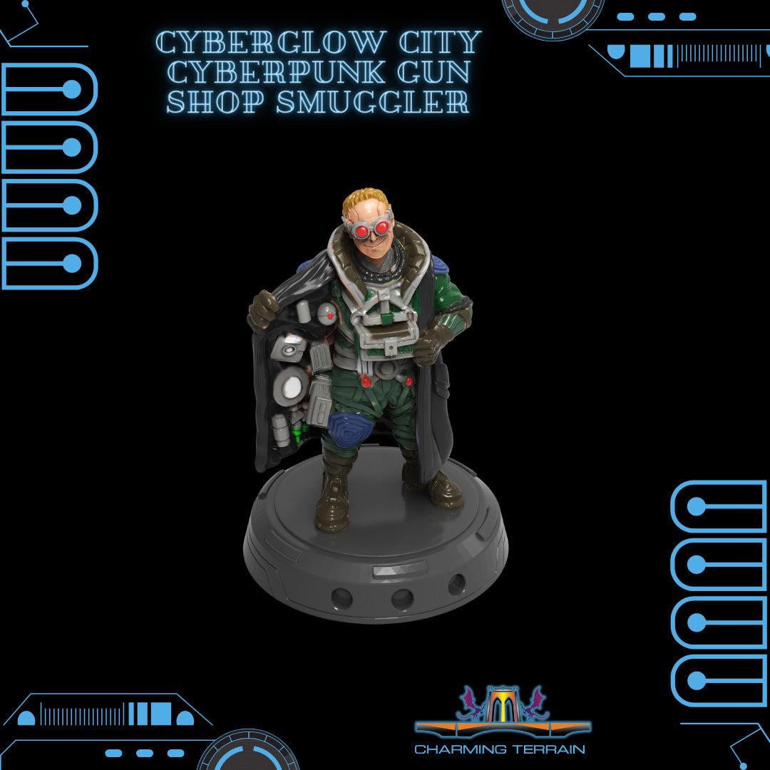 3D Printed Cyberglow City Cyberpunk Gun Shop Smuggler Miniature - 28mm 32mm