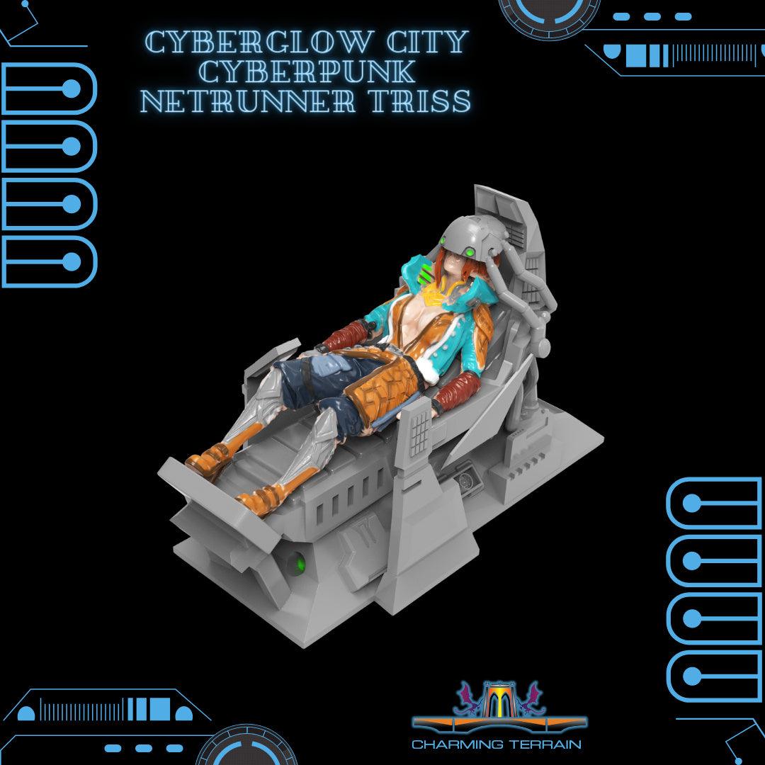 3D Printed Cyberglow City Cyberpunk Netrunner Triss Miniature - 28mm 32mm
