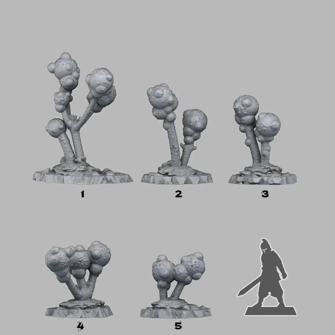 3D Printed Fantastic Plants and Rocks Alien Bulbs 28mm - 32mm D&D Wargaming